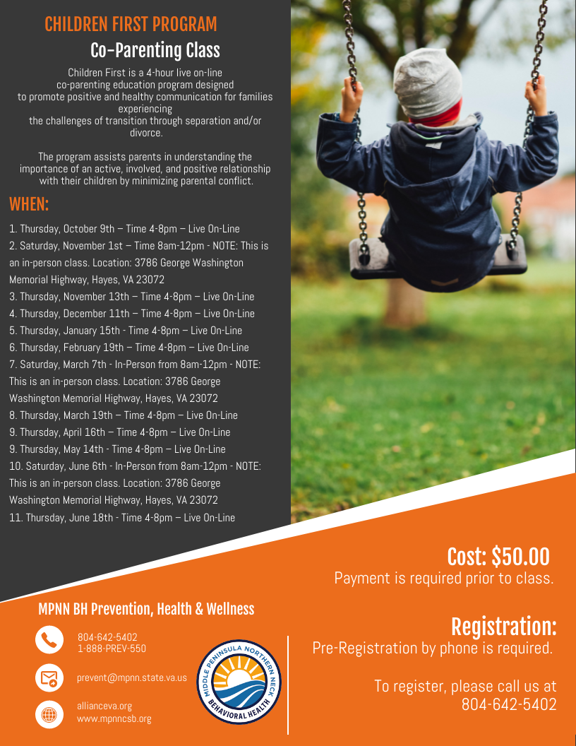 Children First Parenting Program Flyer